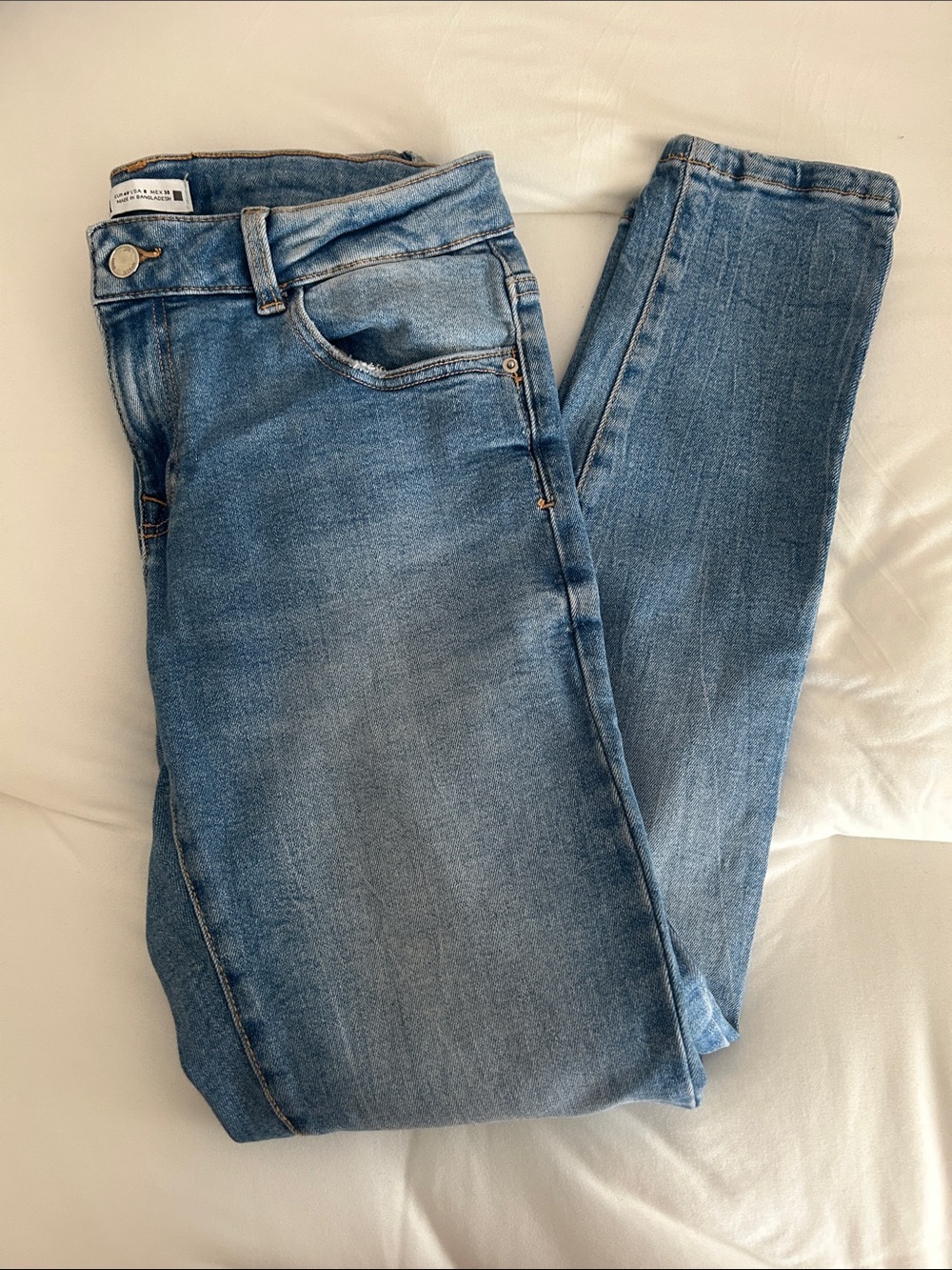 Zara Mid waist Blue Skinny Jeans